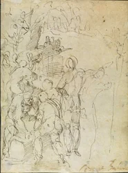 Schets van mannelijke figuren